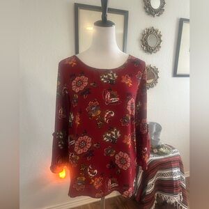 Charming Charlie I Bohemian Flare Sleeve Top
